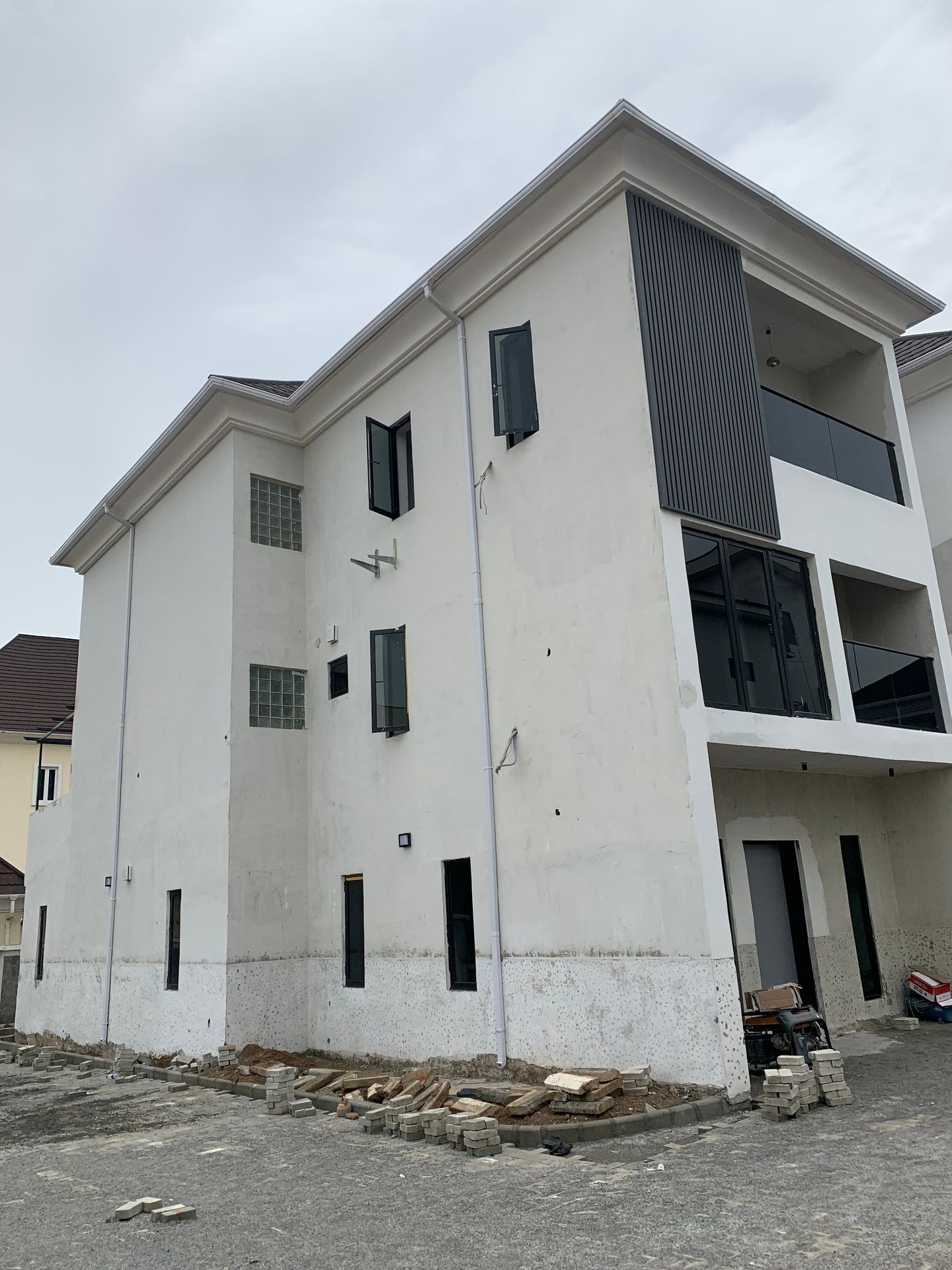 a duplex being prepared to paint 